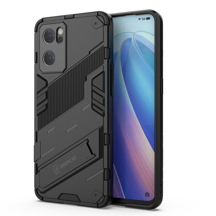 Punk Armor 2 in 1 PC + custodia per telefono antiurto in TPU con supporto invisibile, For OPPO Reno7 5G China, For OPPO Reno7 Pro 5G