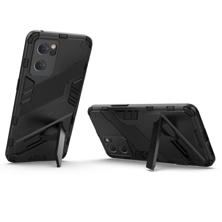 Punk Armor 2 in 1 PC + custodia per telefono antiurto in TPU con supporto invisibile, For OPPO Reno7 5G China, For OPPO Reno7 Pro 5G