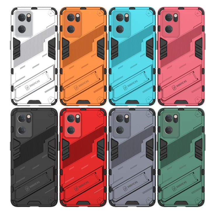 Punk Armor 2 in 1 PC + custodia per telefono antiurto in TPU con supporto invisibile, For OPPO Reno7 5G China, For OPPO Reno7 Pro 5G