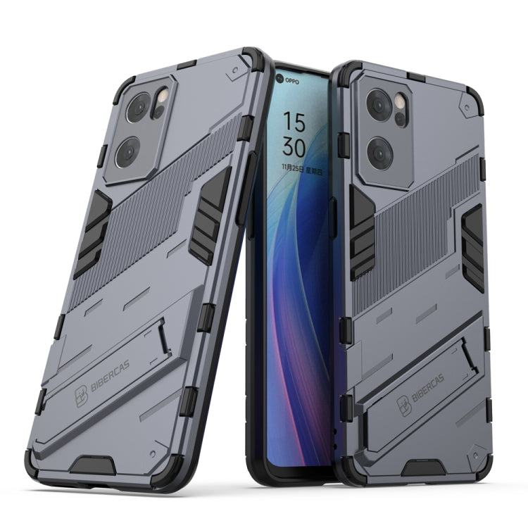 Punk Armor 2 in 1 PC + custodia per telefono antiurto in TPU con supporto invisibile, For OPPO Reno7 5G China, For OPPO Reno7 Pro 5G