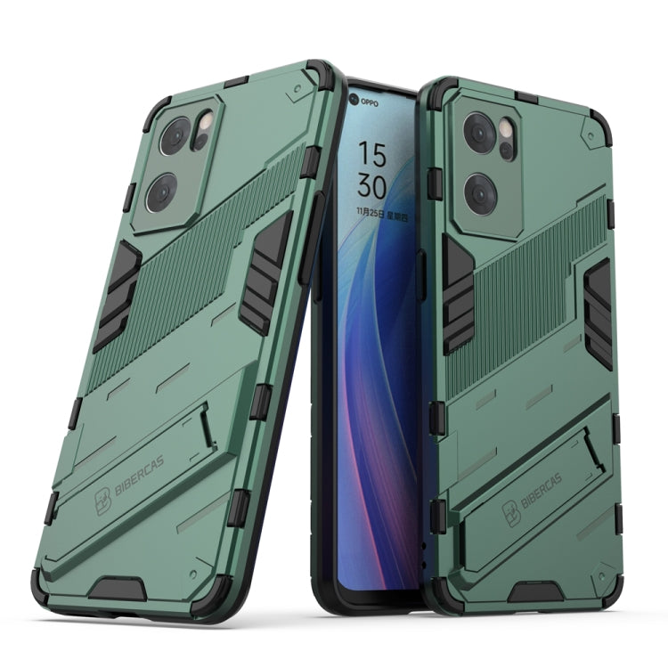 Punk Armor 2 in 1 PC + custodia per telefono antiurto in TPU con supporto invisibile, For OPPO Reno7 5G China, For OPPO Reno7 Pro 5G