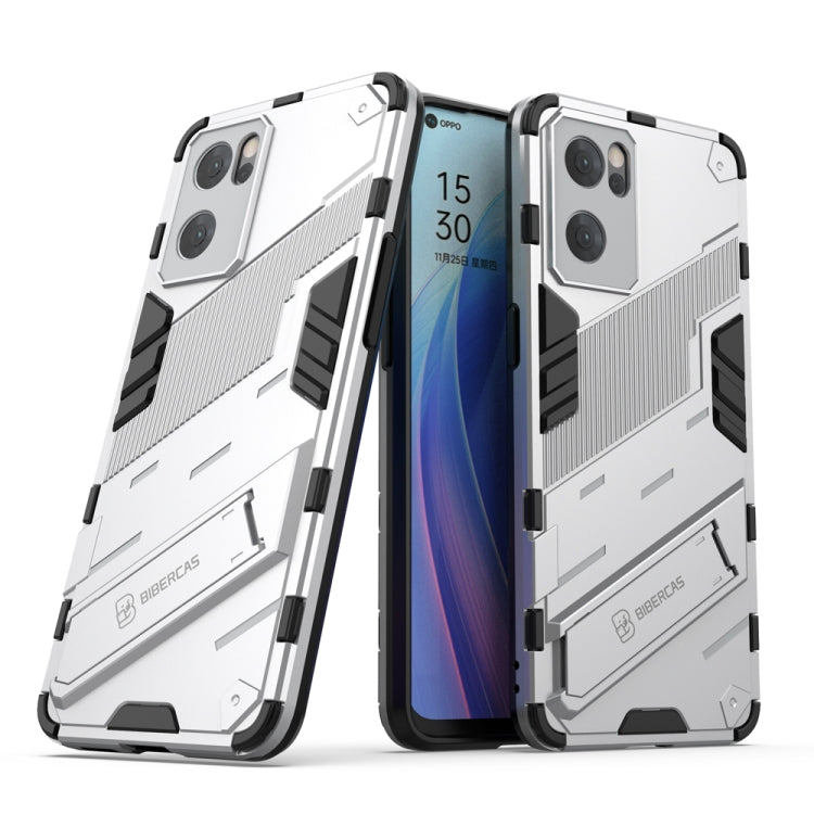 Punk Armor 2 in 1 PC + custodia per telefono antiurto in TPU con supporto invisibile, For OPPO Reno7 5G China, For OPPO Reno7 Pro 5G