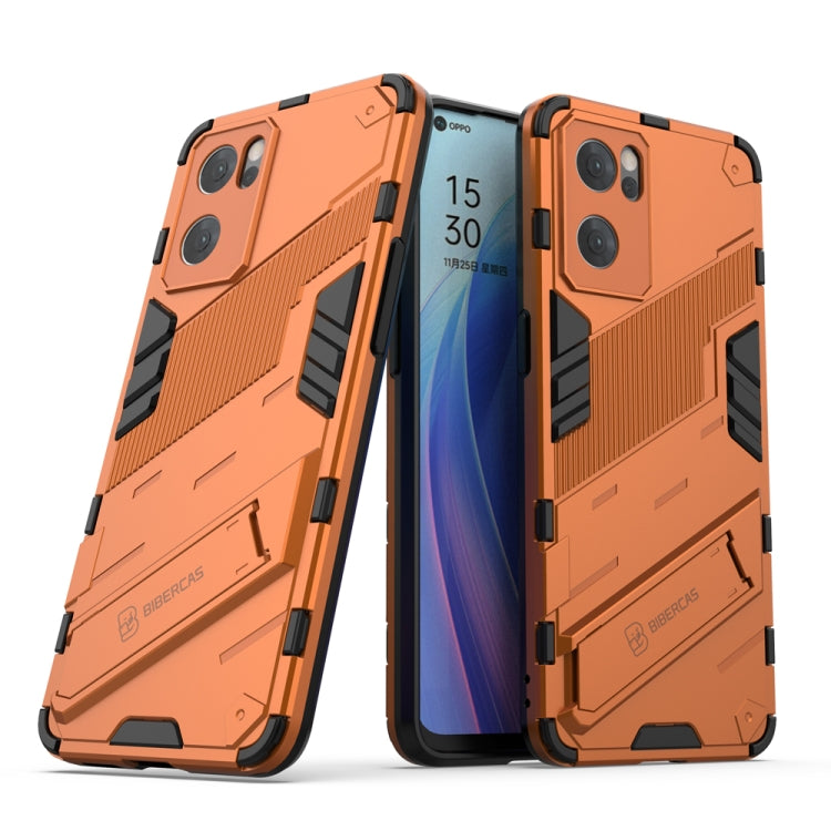 Punk Armor 2 in 1 PC + custodia per telefono antiurto in TPU con supporto invisibile, For OPPO Reno7 5G China, For OPPO Reno7 Pro 5G