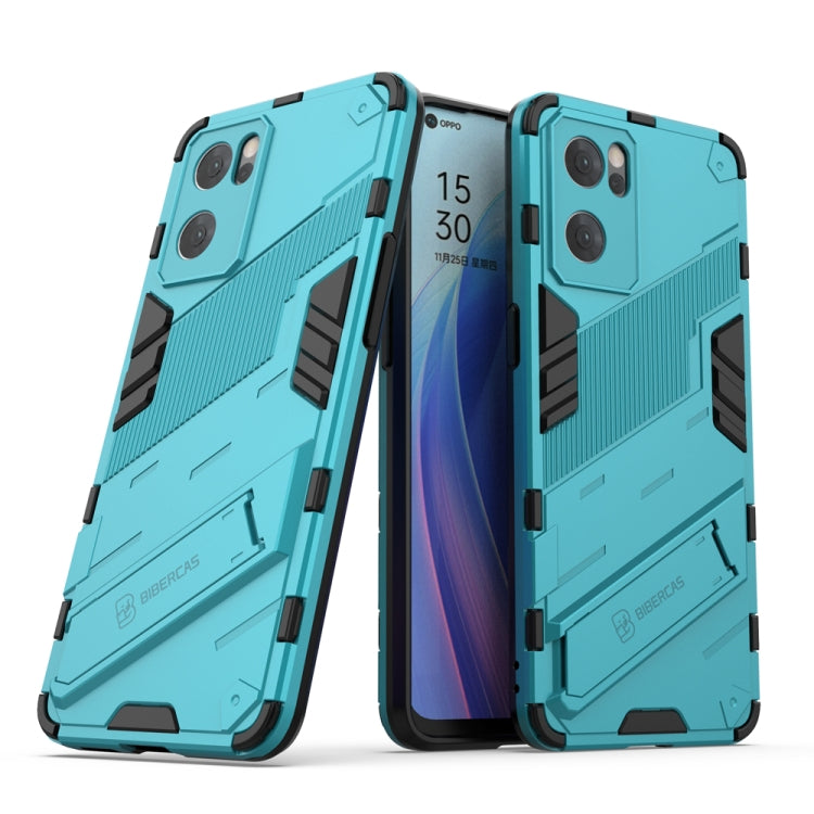 Punk Armor 2 in 1 PC + custodia per telefono antiurto in TPU con supporto invisibile, For OPPO Reno7 5G China, For OPPO Reno7 Pro 5G