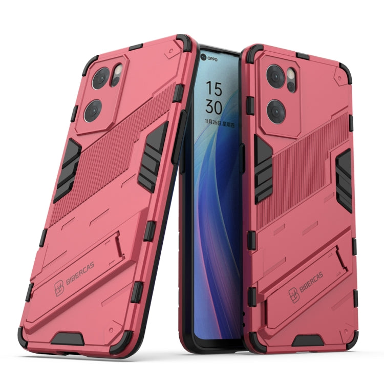Punk Armor 2 in 1 PC + custodia per telefono antiurto in TPU con supporto invisibile, For OPPO Reno7 5G China, For OPPO Reno7 Pro 5G
