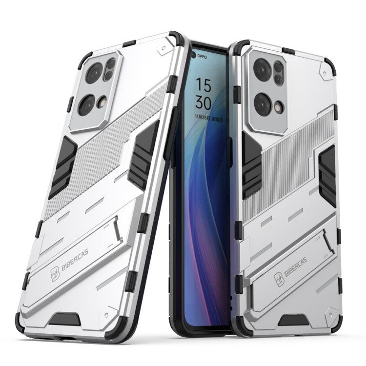 Punk Armor 2 in 1 PC + custodia per telefono antiurto in TPU con supporto invisibile, For OPPO Reno7 5G China, For OPPO Reno7 Pro 5G