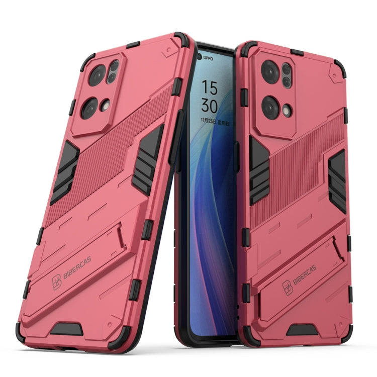 Punk Armor 2 in 1 PC + custodia per telefono antiurto in TPU con supporto invisibile, For OPPO Reno7 5G China, For OPPO Reno7 Pro 5G