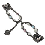 Cinturino in acciaio con perline luminose in agata, For Fitbit Charge 5