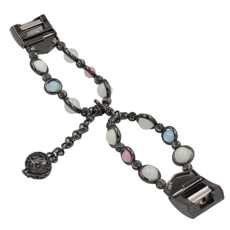 Cinturino in acciaio con perline luminose in agata, For Fitbit Charge 5