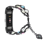 Cinturino in acciaio con perline luminose in agata, For Fitbit Charge 5