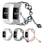 Cinturino in acciaio con perline luminose in agata, For Fitbit Charge 5