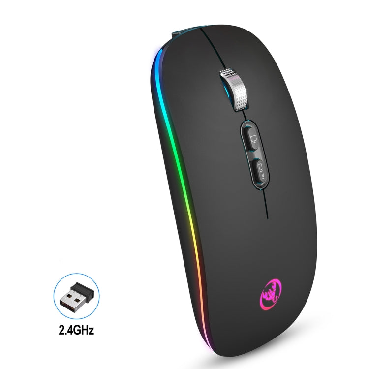 HXSJ M103FG Mouse wireless con luce RGB regolabile da 1600 dpi 2,4 G, 2.4G