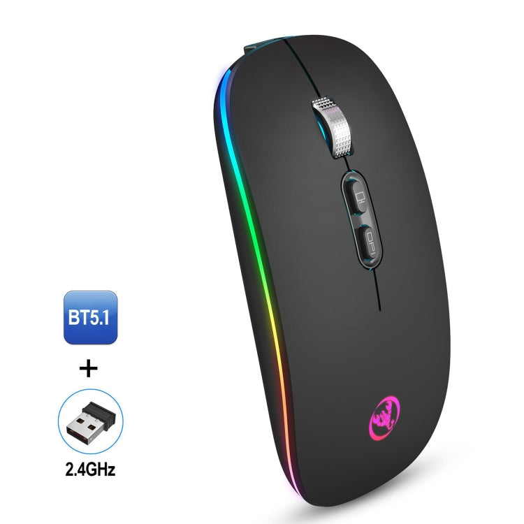 HXSJ M103FG 1600 dpi regolabile 2.4G + Bluetooth RGB Light Mouse wireless, 2.4G + BT5.1