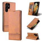 AZNS Custodia per telefono in pelle a vibrazione orizzontale con struttura in vitello magnetico, For Samsung Galaxy S22 Ultra 5G