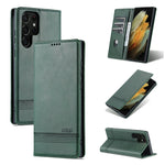 AZNS Custodia per telefono in pelle a vibrazione orizzontale con struttura in vitello magnetico, For Samsung Galaxy S22 Ultra 5G