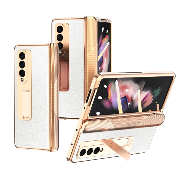 Custodia per telefono con trama incrociata con armatura elettrolitica, For Samsung Galaxy Z Fold3 5G, For Samsung Galaxy Z Fold2 5G
