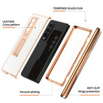 Custodia per telefono con trama incrociata con armatura elettrolitica, For Samsung Galaxy Z Fold3 5G, For Samsung Galaxy Z Fold2 5G
