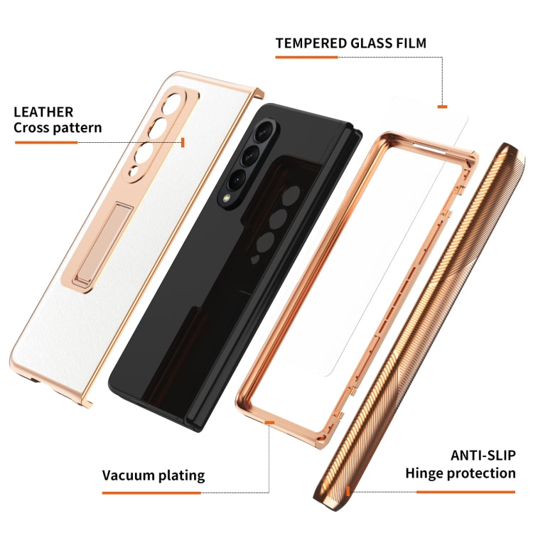 Custodia per telefono con trama incrociata con armatura elettrolitica, For Samsung Galaxy Z Fold3 5G, For Samsung Galaxy Z Fold2 5G