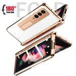 Custodia per telefono con trama incrociata con armatura elettrolitica, For Samsung Galaxy Z Fold3 5G, For Samsung Galaxy Z Fold2 5G