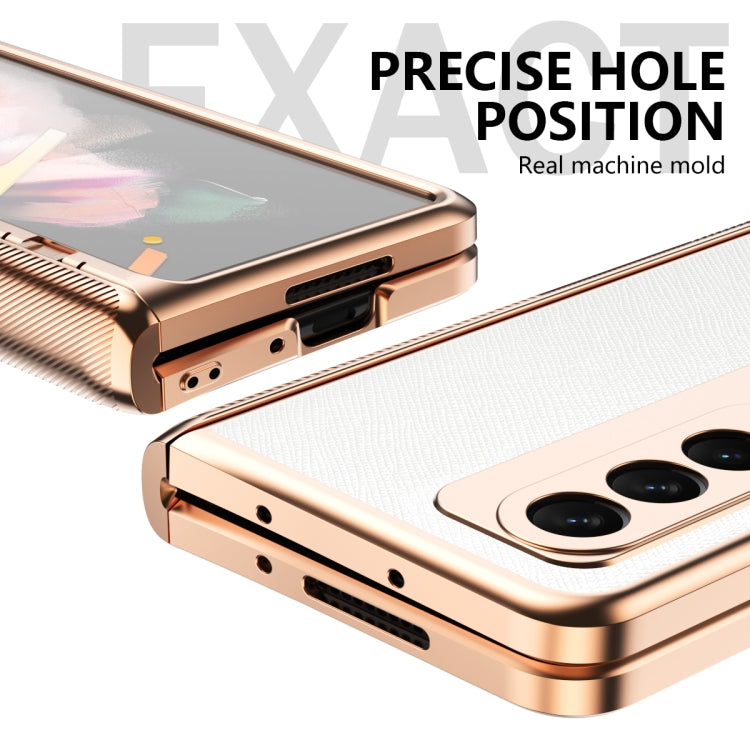 Custodia per telefono con trama incrociata con armatura elettrolitica, For Samsung Galaxy Z Fold3 5G, For Samsung Galaxy Z Fold2 5G