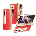 Custodia per telefono con trama incrociata con armatura elettrolitica, For Samsung Galaxy Z Fold3 5G, For Samsung Galaxy Z Fold2 5G