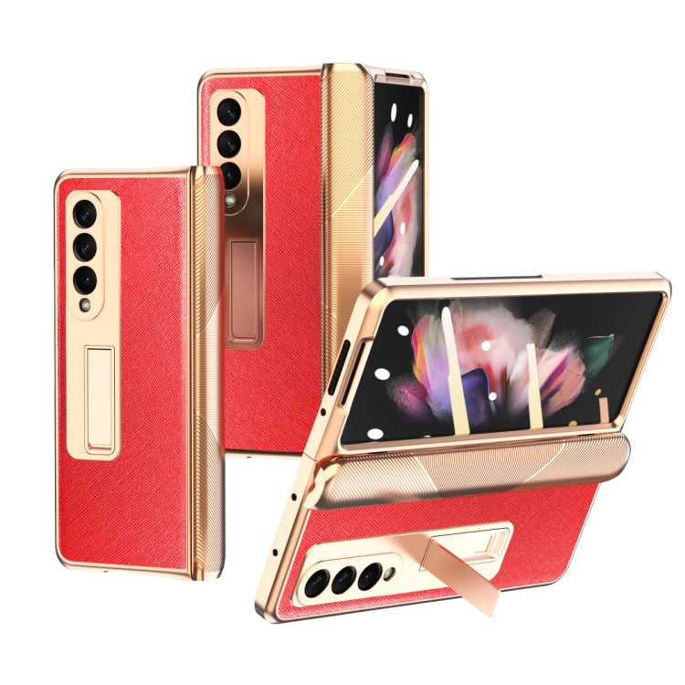 Custodia per telefono con trama incrociata con armatura elettrolitica, For Samsung Galaxy Z Fold3 5G, For Samsung Galaxy Z Fold2 5G
