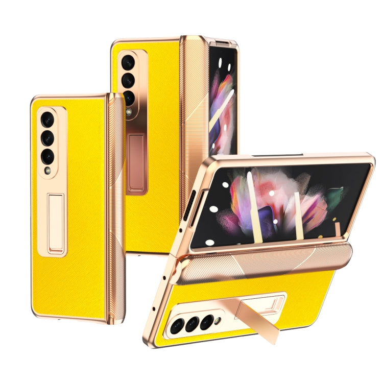 Custodia per telefono con trama incrociata con armatura elettrolitica, For Samsung Galaxy Z Fold3 5G, For Samsung Galaxy Z Fold2 5G
