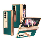Custodia per telefono con trama incrociata con armatura elettrolitica, For Samsung Galaxy Z Fold3 5G, For Samsung Galaxy Z Fold2 5G