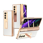Custodia per telefono con trama incrociata con armatura elettrolitica, For Samsung Galaxy Z Fold3 5G, For Samsung Galaxy Z Fold2 5G