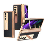 Custodia per telefono con trama incrociata con armatura elettrolitica, For Samsung Galaxy Z Fold3 5G, For Samsung Galaxy Z Fold2 5G