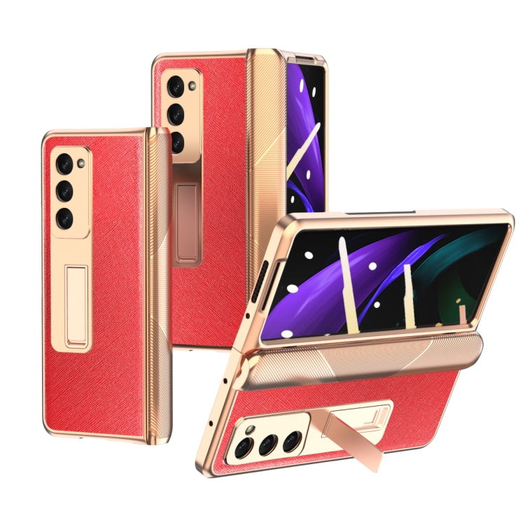 Custodia per telefono con trama incrociata con armatura elettrolitica, For Samsung Galaxy Z Fold3 5G, For Samsung Galaxy Z Fold2 5G