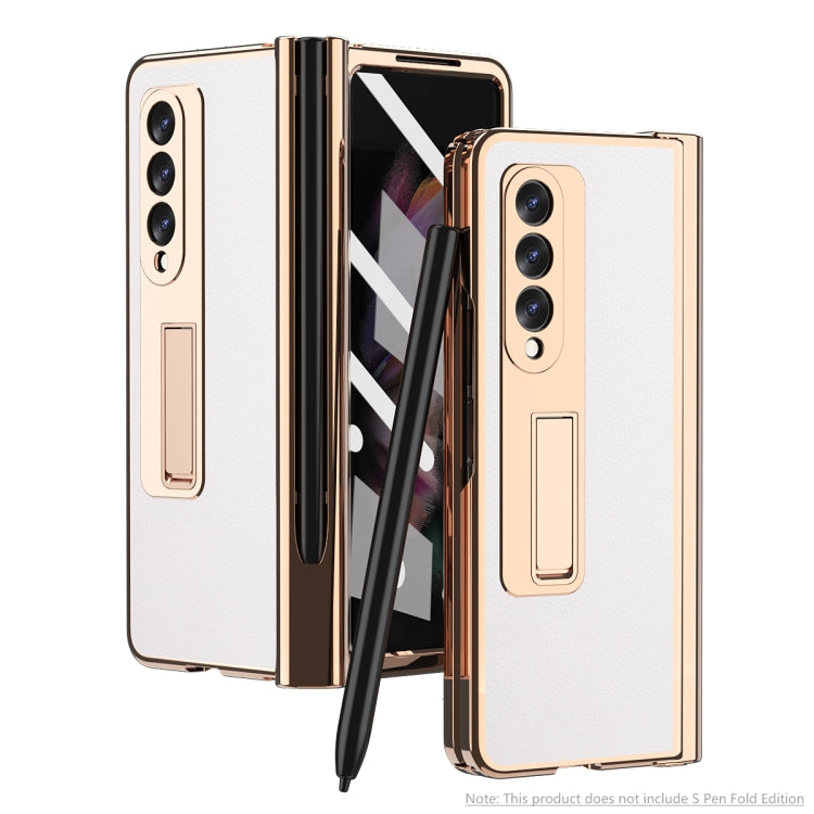 Custodia per telefono Lychee con slot per penna a cerniera elettrolitica, For Samsung Galaxy Z Fold3 5G