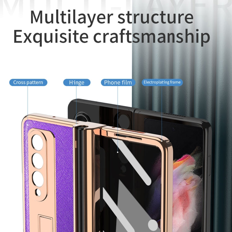 Custodia per telefono a croce con cerniera elettrolitica, For Samsung Galaxy Z Fold3 5G