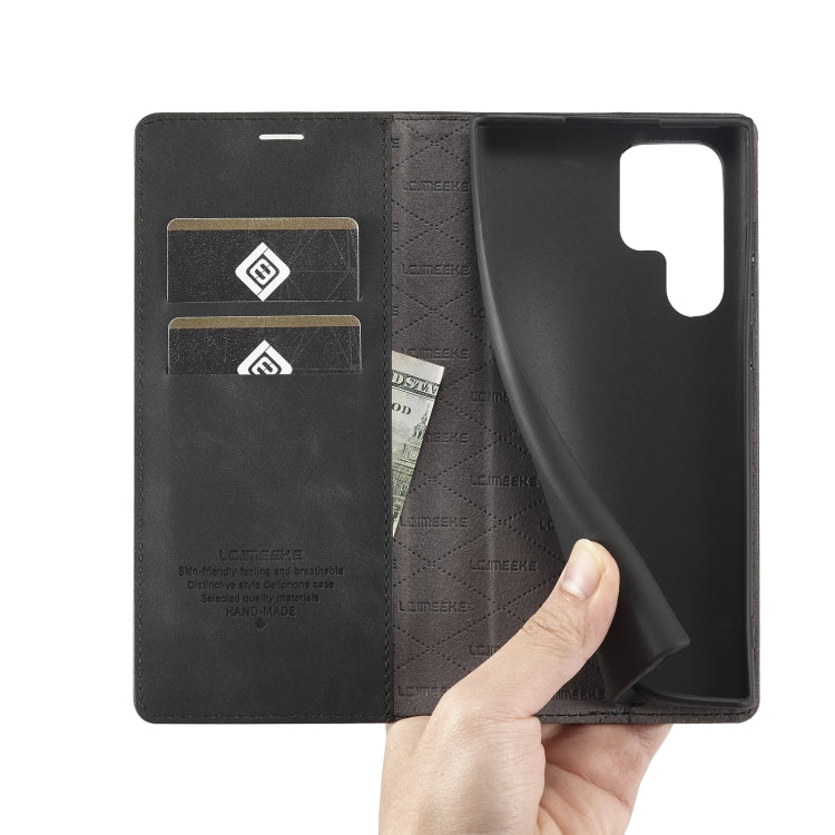 LC.IMEEKE Custodia morbida per telefono in pelle con sensazione magnetica in PU + TPU, For Samsung Galaxy S22 Ultra, For Samsung Galaxy S22