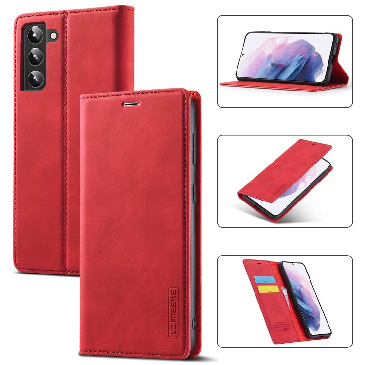 LC.IMEEKE Custodia morbida per telefono in pelle con sensazione magnetica in PU + TPU, For Samsung Galaxy S22 Ultra, For Samsung Galaxy S22