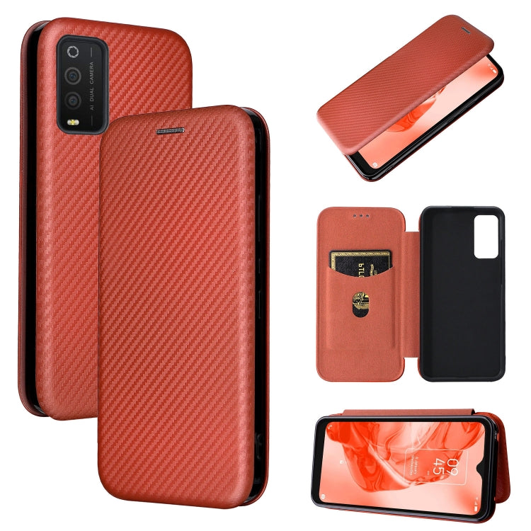 Custodia per telefono in pelle con vibrazione orizzontale magnetica in fibra di carbonio, For TCL 205, For Motorola Moto G200 5G / Edge S30, For ZTE Libero 5G II