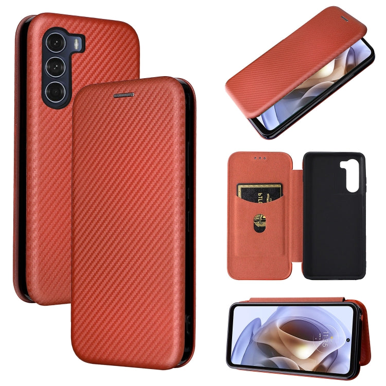 Custodia per telefono in pelle con vibrazione orizzontale magnetica in fibra di carbonio, For TCL 205, For Motorola Moto G200 5G / Edge S30, For ZTE Libero 5G II