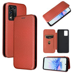 Custodia per telefono in pelle con vibrazione orizzontale magnetica in fibra di carbonio, For TCL 205, For Motorola Moto G200 5G / Edge S30, For ZTE Libero 5G II
