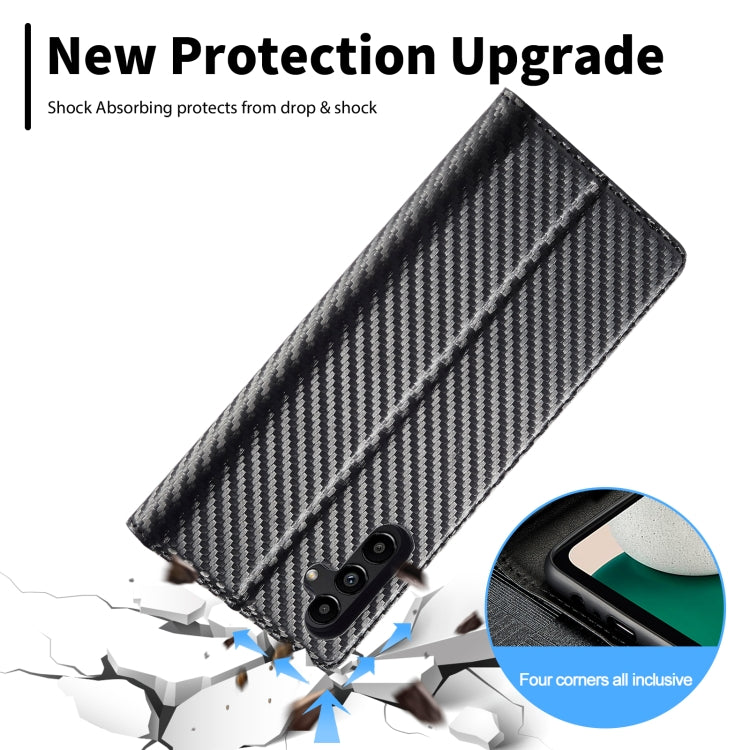 LC.IMEEKE Custodia per telefono in pelle con vibrazione orizzontale in fibra di carbonio, For Samsung Galaxy A13 5G, For Samsung Galaxy S22 Ultra 5G