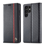 LC.IMEEKE Custodia per telefono in pelle con vibrazione orizzontale in fibra di carbonio, For Samsung Galaxy A13 5G, For Samsung Galaxy S22 Ultra 5G