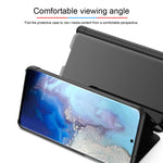 Custodia portafoglio in pelle con specchio per smartphone