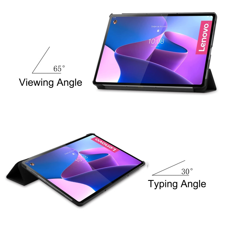 Custodia per tablet in pelle Custer Texture con supporto a tre pieghe, For Lenovo Tab P12 Pro 12.6, For Nokia  T20, For TCL Tab 10s