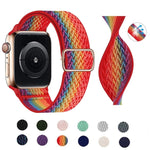 Cinturino in nylon con trama W per serie Apple Watch, 7 41mm / 6&SE&5&4 40mm / 3&2&1 38mm, 7 45mm / 6&SE&5&4 44mm / 3&2&1 42mm