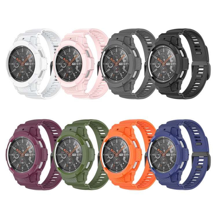 Cinturino integrato in silicone sportivo in fibra di carbonio, For Samsung Galaxy Watch4 40mm, For Samsung Galaxy Watch4 Classic 42mm