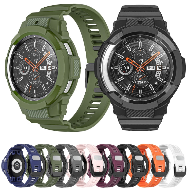 Cinturino integrato in silicone sportivo in fibra di carbonio, For Samsung Galaxy Watch4 40mm, For Samsung Galaxy Watch4 Classic 42mm