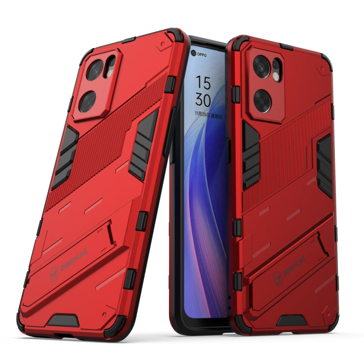 Punk Armor 2 in 1 PC + custodia per telefono antiurto in TPU con supporto invisibile, For OPPO Reno7 SE 5G, For Xiaomi Mi 12