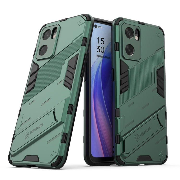 Punk Armor 2 in 1 PC + custodia per telefono antiurto in TPU con supporto invisibile, For OPPO Reno7 SE 5G, For Xiaomi Mi 12