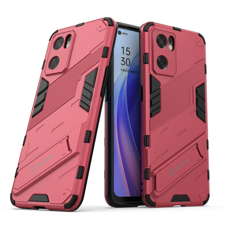 Punk Armor 2 in 1 PC + custodia per telefono antiurto in TPU con supporto invisibile, For OPPO Reno7 SE 5G, For Xiaomi Mi 12