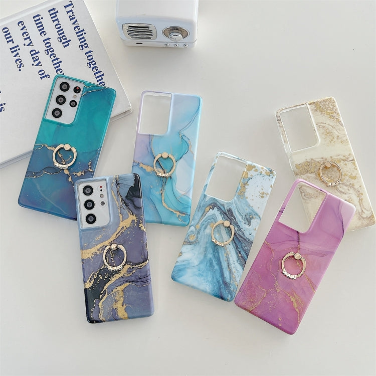 Custodia per telefono in marmo glitterato con supporto ad anello, For Samsung Galaxy S22 5G, For Samsung Galaxy S22+ 5G, For Samsung Galaxy S22 Ultra 5G, For Samsung Galaxy A13, For Samsung Galaxy A53 5G, For Samsung Galaxy A33 5G                      ...