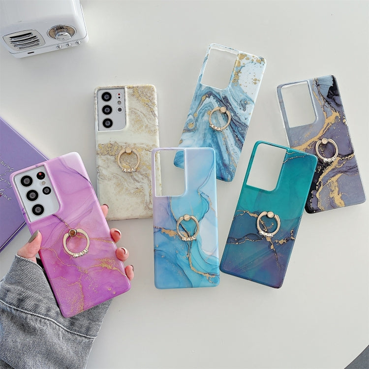 Custodia per telefono in marmo glitterato con supporto ad anello, For Samsung Galaxy S22 5G, For Samsung Galaxy S22+ 5G, For Samsung Galaxy S22 Ultra 5G, For Samsung Galaxy A13, For Samsung Galaxy A53 5G, For Samsung Galaxy A33 5G                      ...